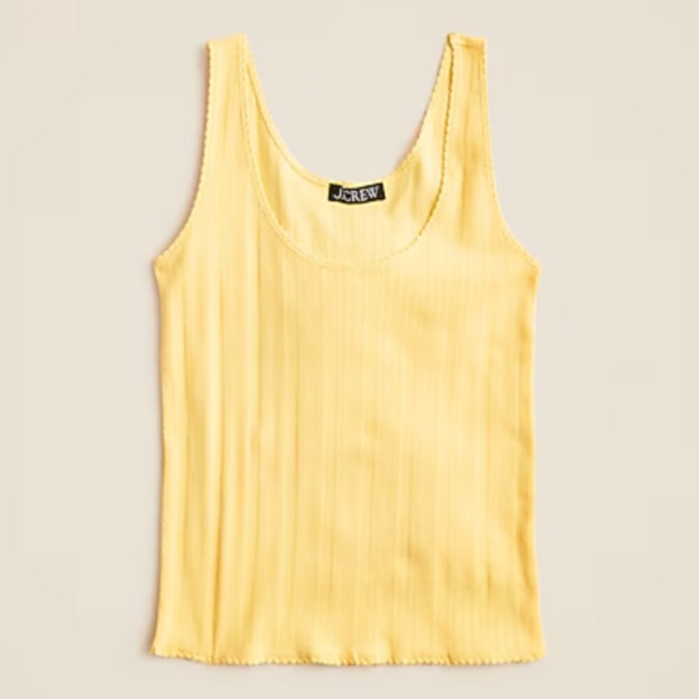 NWT JCREW 100% Cotton Pointelle tank top in Lemon Zest